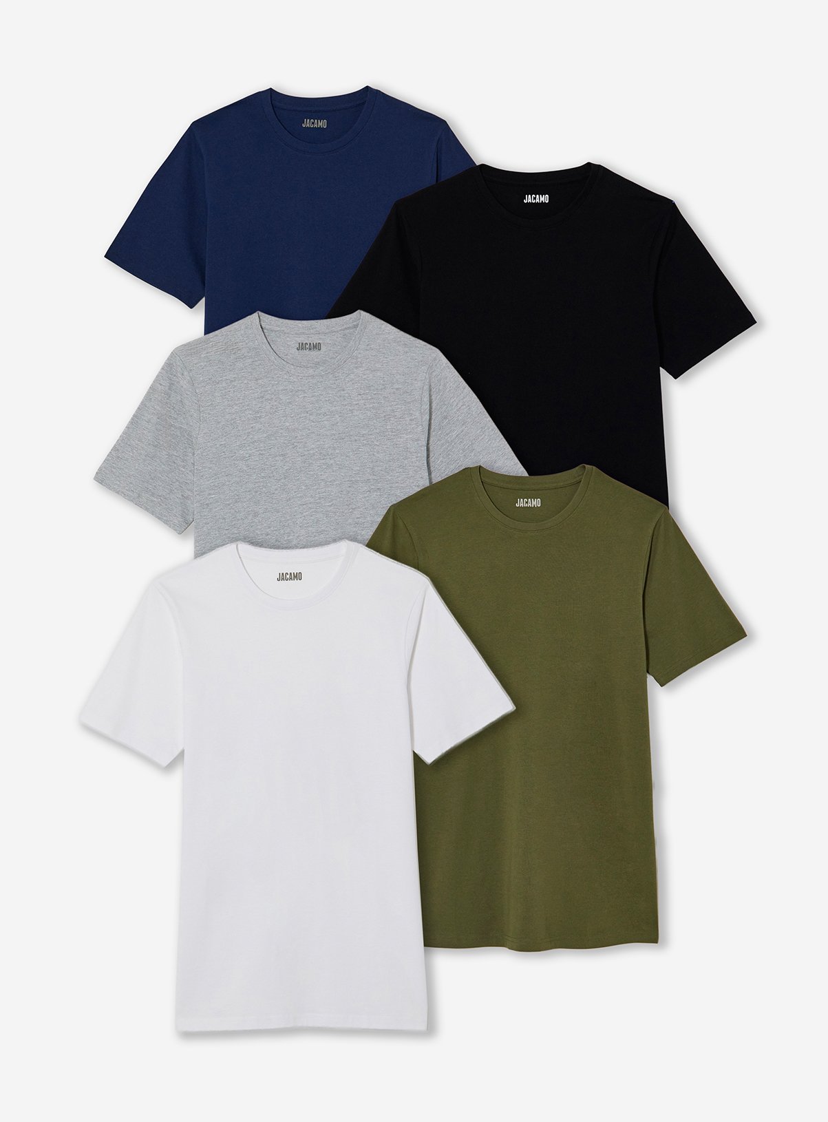 JACAMO 5 Pack Crew Neck T-Shirt Long Multi XL - Image 5 thumbnail